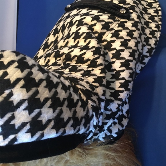 Herringbone Pet Coat with Rhinestone B/W NWOT - Picture 7 of 8